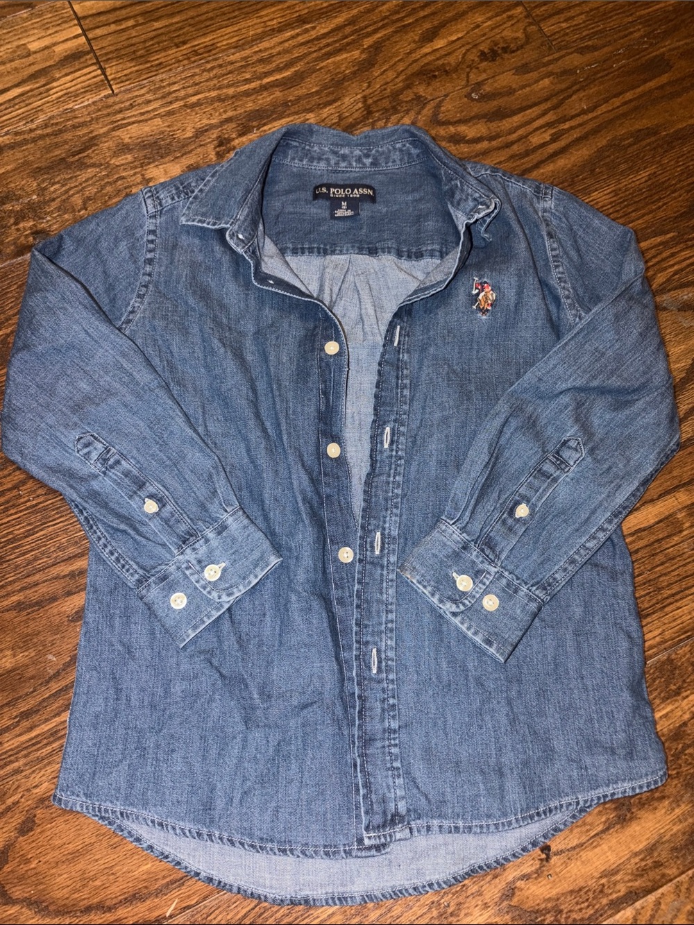 U.S. Polo Assn. Boys Denim Button-Up Shirt - Blue